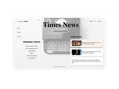"Times News" - user landing interface design preview branding design interface landing page mac app mock up theme web 应用 成帧器 概念