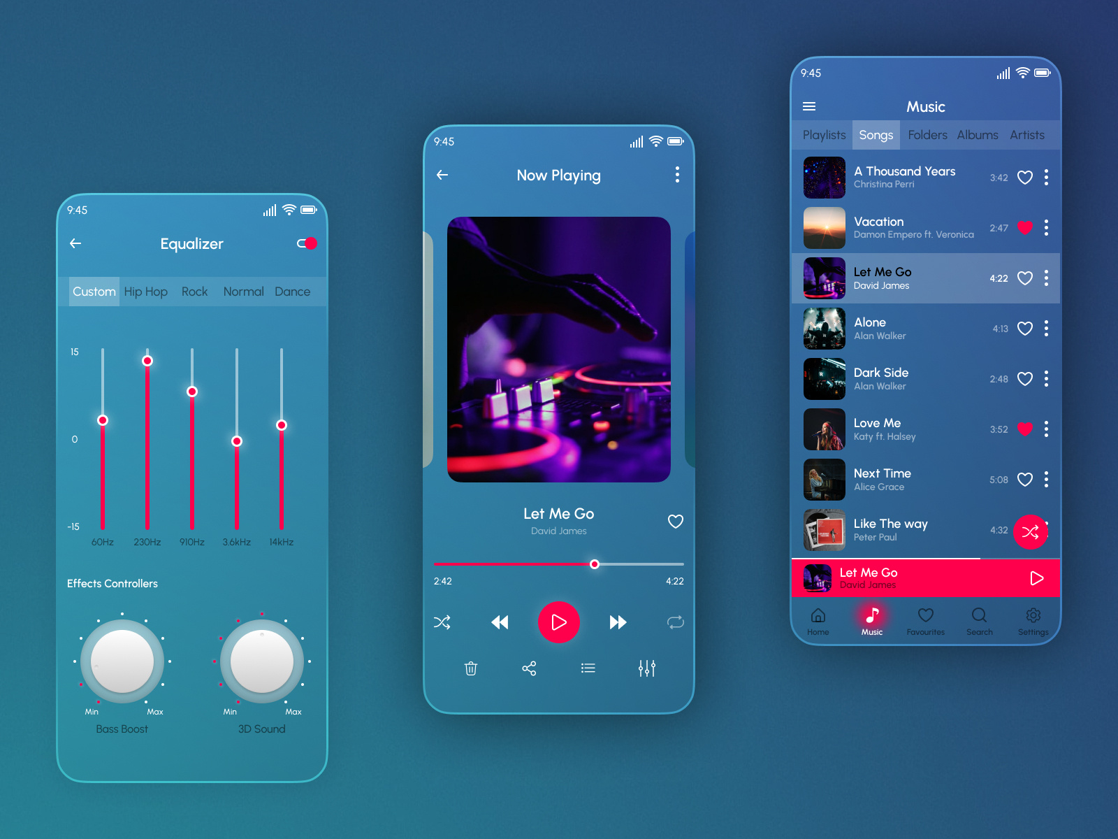 Music Player (Glassmorphism) - UI Design Concept by Jacob Samerwell on ...