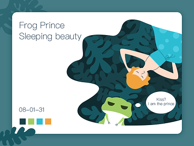 Frog prince and sleeping beauty illustration ui