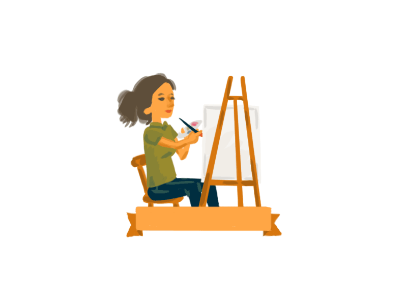 work is worship animation easel gif illustration painter