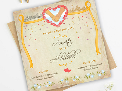 Save the Date Card card illustration wedding