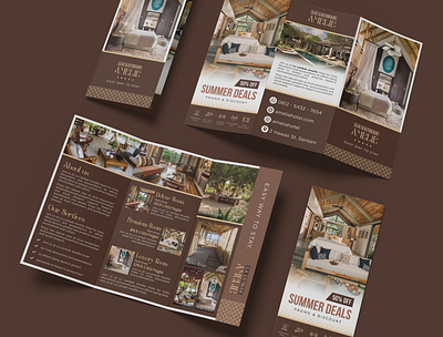 Elegant Hotel Travel Trifold Brochure - Trifold Brochure Design adobe illustrator adobe photoshop ads design advertisement affinity designer brochure business design flyer graphic design illustration logo ui