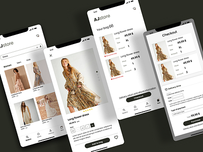 Shop app add app bag cart checkout clean design minimal minimal colors mobile order overview payment price purchase shop shopping store ui ux