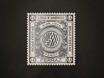 LA Ferraz Postage Stamp branding design illustration packaging stamp vintage