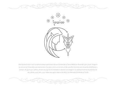 Arwen arwen elf ilustration lord of the rings outline