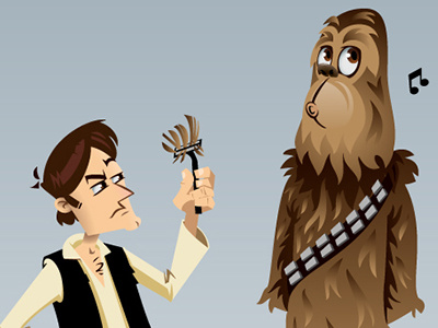 Han And Chewie chewbacca chewie chico fur hair han han solo razor solo star wars