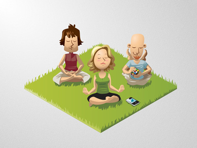Yoga character illustration rubbik yoga zen