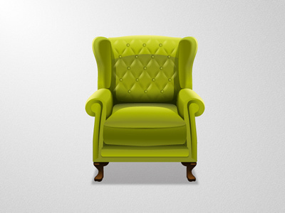 Armchair armchair chair green icon illustration rubbik