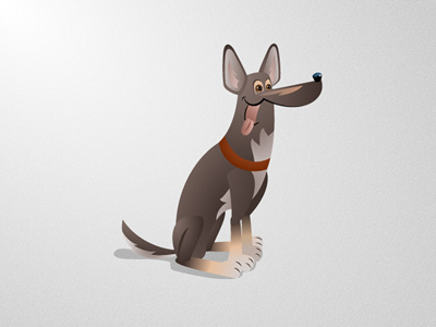 Tika brown dog grey identity illustration mascot red rubbik vector