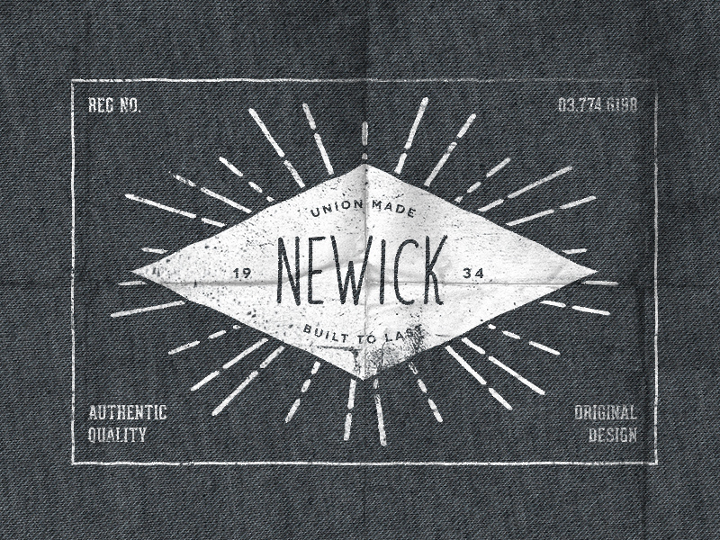 Newick vintage retro grunge texture background logos branding insignia label clothing template vector