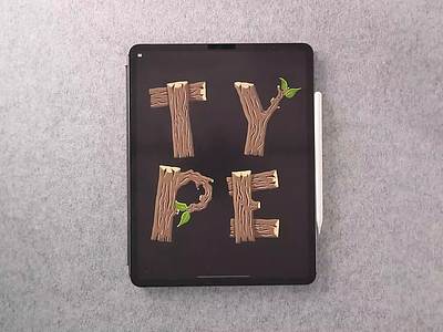 WoodType calligraphy design hand lettering illustration lettering procreate typography video