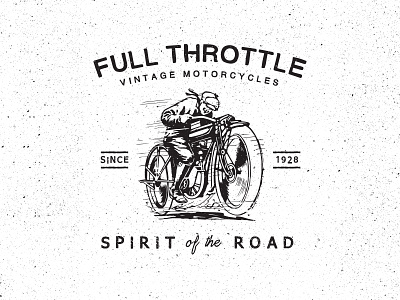 Full Throttle Motorcycles background branding grunge hand drawn insignia lettering logos motorcycle retro template texture vintage