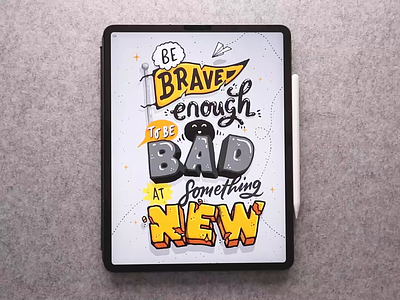 Brave Enough calligraphy design hand lettering illustration lettering procreate type typography