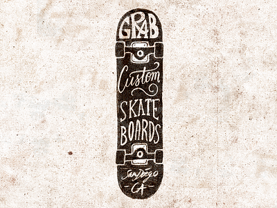 Grab Custom Skateboards calligraphy drawing hand drawn hand lettering lettering letters pencil script skateboards sketch texture typography