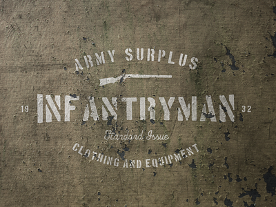 Infantryman army background branding grunge insignia label logos retro template texture vector vintage