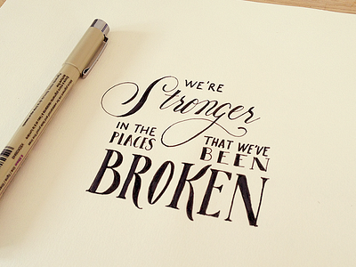 Stronger calligraphy drawing hand drawn hand lettering ink lettering letters pencil quote sketch texture typography