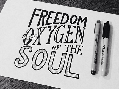 Freedom calligraphy drawing hand drawn hand lettering ink lettering letters pencil quote sketch texture typography