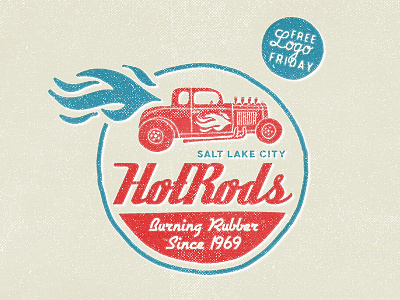 HotRods - Free Logo Friday backgrounds badges branding grunge illustrator logos retro templates type typography vector vintage