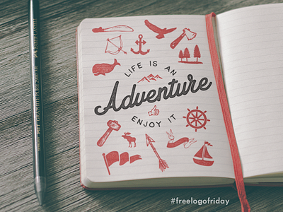 Adventure - Free Logo Friday brush calligraphy freelogofriday hand lettering ink lettering marker pen sharpie type typography