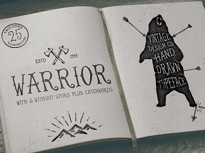 Warrior Typeface creative market font hand lettering lettering outdoors product retro type typeface typography vintage warrior