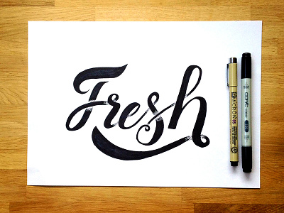 Fresh brush calligraphy hand lettering ink lettering marker pen sketchweekchallenge type typography