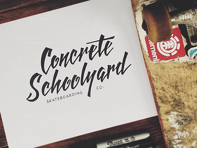 Concrete Schoolyard brush calligraphy hand lettering ink lettering marker pen skateboarding type typography