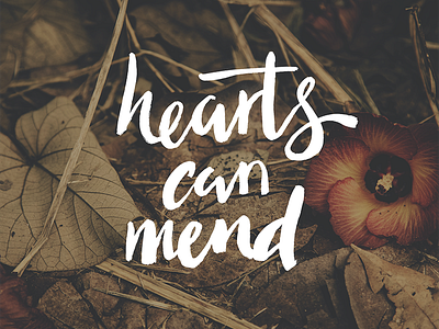 Hearts can mend brush calligraphy hand lettering ink lettering marker pen sharpie type typography