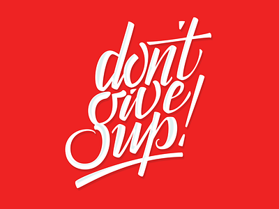 Don't Give Up cursive curves hand lettering illustrator lettering lines type typography vector