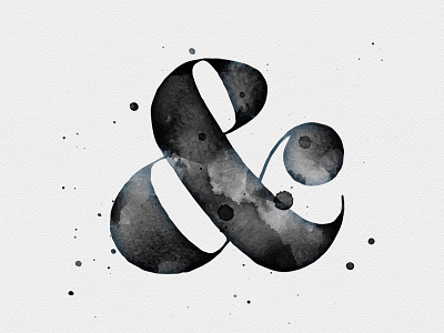 Ampersand brush effects illustrator inks paint textures vector watercolor watercolour