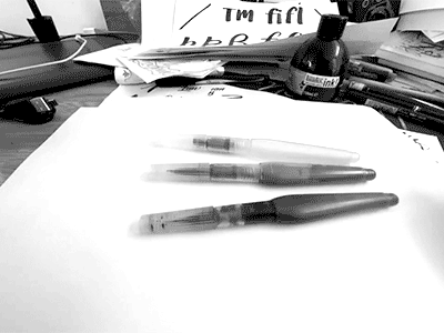 Aquash Brush Pens animated gif brush calligraphy hand lettering ink lettering marker pen pentel type typography