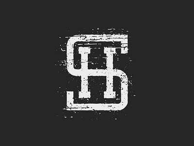 SH Monogram brush grunge hand lettering ink lettering marker monogram texture type typography