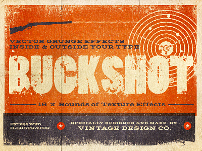 Buckshot - Vector Type Effects actions creative market grunge illustrator lettering styles textures typography vector