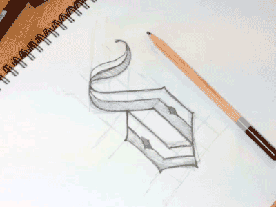 Pencil animated gif blackletter gothic hand lettering lettering pencil typography