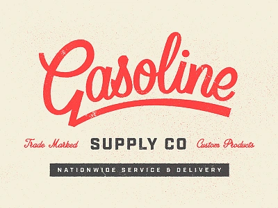 Gasoline Supply Co brush calligraphy creativemarket hand lettering lettering textures typography vector