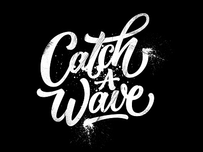 Catch A Wave bezier curves brush brushscript calligraphy clothing hand lettering lettering skate surf typography vector