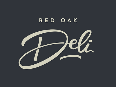 Red Oak Deli bezier curves brush brushscript calligraphy deli hand lettering lettering logo typography vector