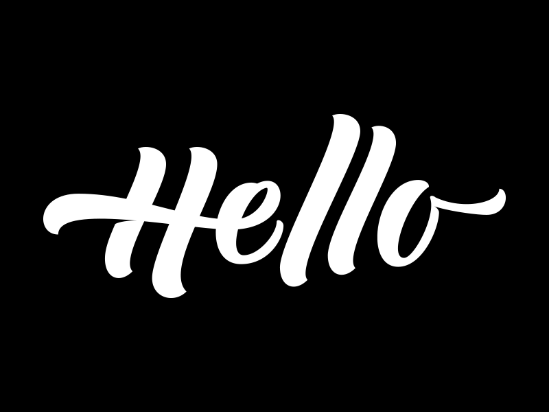 Hello brushscript clothing skate surf bezier curves vector lettering typography calligraphy brush hand lettering