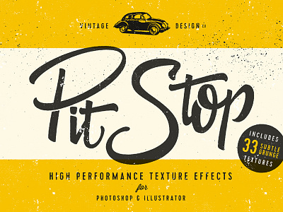 PitStop creative market illustrator lettering photoshop retro textures typography vector vintage