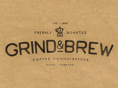 Grind&Brew coffee font grind and brew lettering logo retro typeface typography vintage
