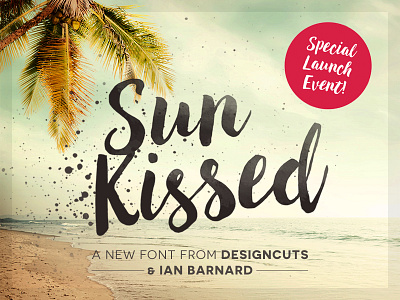 Sun Kissed Font brush script design cuts font lettering sun typeface typography