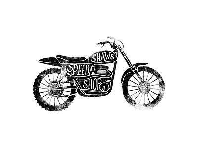 Shaw's Speed Shop bezier curves brush brushscript calligraphy clothing hand lettering lettering motorbike motorcycle typography vector