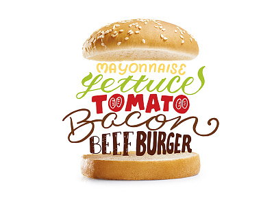 Type Burger calligraphy fast food food handlettering lettering menu