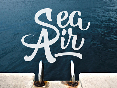 Sea Air bezier curves brush brushscript calligraphy clothing hand lettering lettering skate surf typography vector