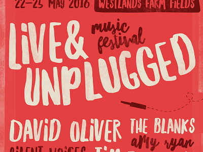 Live & Unplugged Poster brush script creative market font lettering typeface typography