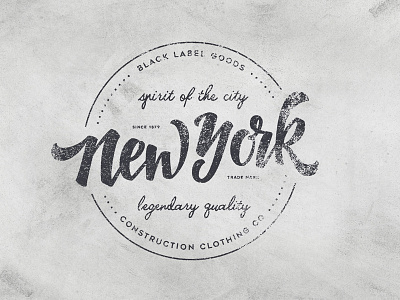 New York Construction Clothing Co. bezier curves brush brushscript calligraphy clothing hand lettering lettering new york typography vector