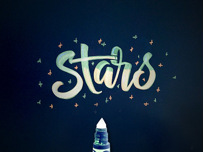 Stars brush script calligraphy crayola hand lettering lettering pens typography