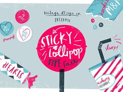 Sticky Lollipop Typeface creative market font hand drawn hand lettering ink lettering typeface typography vintage