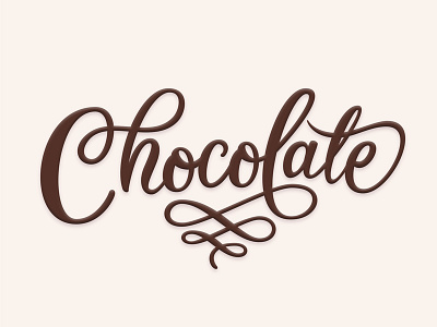 Chocolate bezier curves brush calligraphy hand lettering lettering typography vector