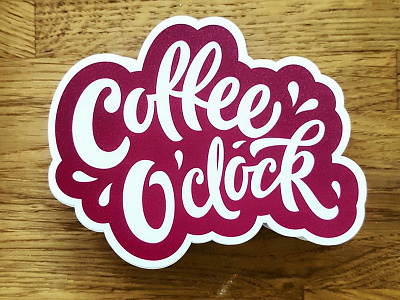 Coffee O'Clock bezier curves brush calligraphy hand lettering lettering typography vector