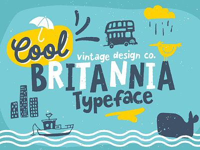 Cool Britannia Typeface creative market fonts illustrator lettering products sans typography vector